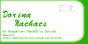 dorina machacs business card